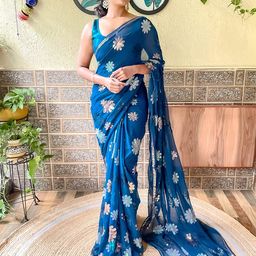 Mitera Embellished Sequinned Saree-6
