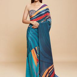 navyasa by liva Striped Liva Saree-image-3
