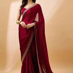 all about you Embroidered Satin Saree-50