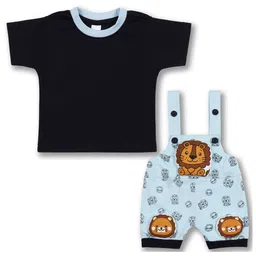 Wish Karo Infant Boys Lion King Printed Dungaree With T-Shirt-image-100