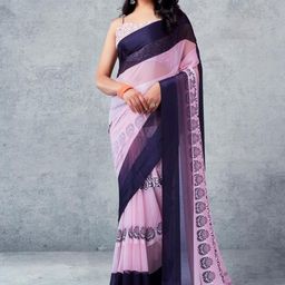 Sanwariya Silk Ethnic Motifs Printed Pure Georgette Bagh Saree-image-100