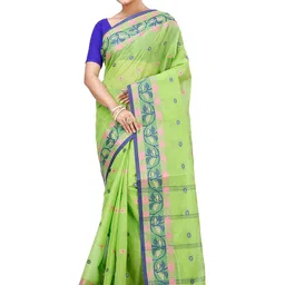 DipDiya Ethnic Motifs Woven Design Pure Cotton Taant Saree-picture-41