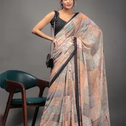 RACHNA Abstract Printed Saree image 3