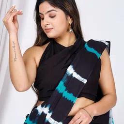JAIPURI BLOCK PRINT Bandhani Mulmul Cotton Saree image 4