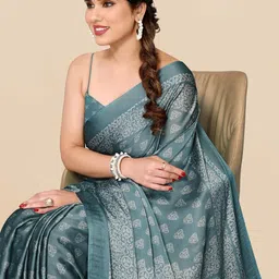KALINI Abstract Printed Block Print Saree image 5