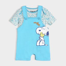 MiArcus Infants Slim-Fit Snoopy Printed Cotton Dungarees With T-Shirt-image-76