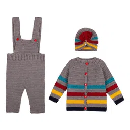 WINDROP SOLUTIONS Kids Striped Woolen Dungaree-image-44