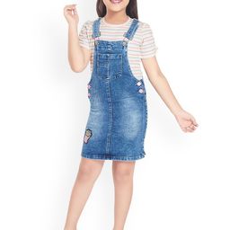 Peppermint Girls Knee Length Denim Dungaree-image-55