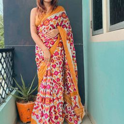 KALINI Ethnic Motifs Printed Pure Cotton Saree-picture-11