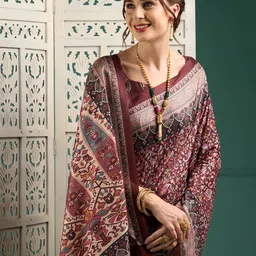 Saree mall Ethnic Motifs Block Print Sarees with Blouse-picture-15