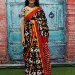 clothonus Floral Pure Cotton Block Print Saree-53