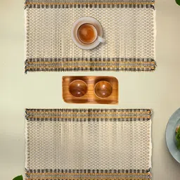 Peepul Tree  Set Of 2 Beige Grass Table Placemats-16