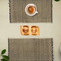 Peepul Tree Set Of 2 Black Grass Table Placemats-17