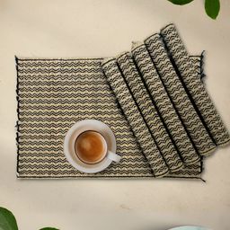 Peepul Tree Set Of 6 Black Grass Table Placemats-11