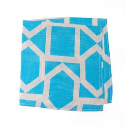 Bubber Blu Men Geometric Printed Microfiber Pocket Square-19