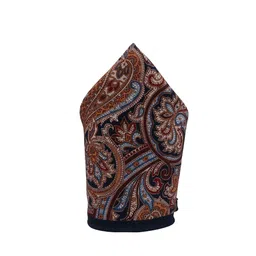 The Tie Hub Men Blue & Brown Printed Pocket Squares-image-70