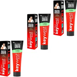 KEYWEST SHAVING CREAM FOR PERFACT CLEAN & MOISTURE SKIN PACK OF - 120g x 3-30
