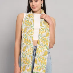 HANDICRAFT PALACE Floral Printed Cotton Scarf-image-0