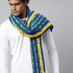 Magic Needles Men Self Design Acrylic Scarf-image-46