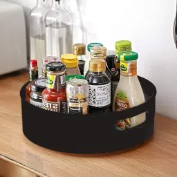 Polypropylene Multi-Purpose 360° Rotating Kitchen Organizer Tray Lazy Susan Rack Kitchen Storage Basket-6
