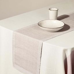 Fabindia Avikar Variation Nude-Colored Striped Woven Cotton Table Runners-6