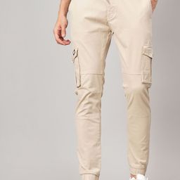 PAUL STREET Men Smart Slim Fit Cargos Trousers-image-68