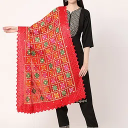 Moda Chales Floral Embroidered Phulkari Chiffon Dupatta-picture-26