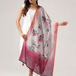 Kaizen TEXO FAB Printed Linen Dupatta with Zari-8