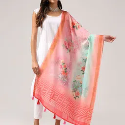 Kaizen TEXO FAB Printed Linen Dupatta with Zari-28