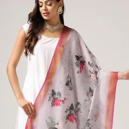 Kaizen TEXO FAB Printed Linen Dupatta with Zari image 3