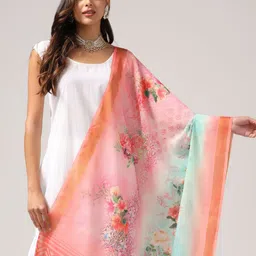 Kaizen TEXO FAB Printed Linen Dupatta with Zari image 3