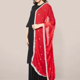 Dupatta Bazaar Embroidered Dupatta with Zari image 3