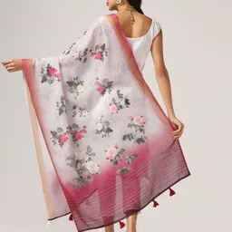 Kaizen TEXO FAB Printed Linen Dupatta with Zari image 2