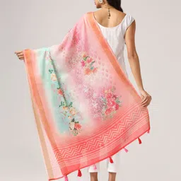 Kaizen TEXO FAB Printed Linen Dupatta with Zari image 5