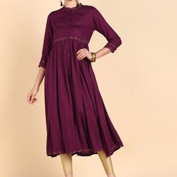 KALINI Mandarin Collar A-Line Kurta-picture-14