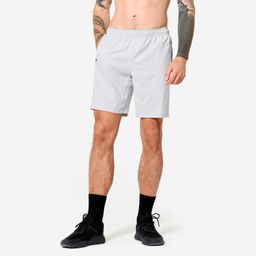 Men's Breathable Fitness Shorts with Zipped Pockets - Pearl Grey-image-87