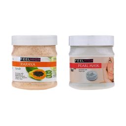 FEELHIGH Face & Body Papaya Scrub & Pearl Mask 500 ml each-33
