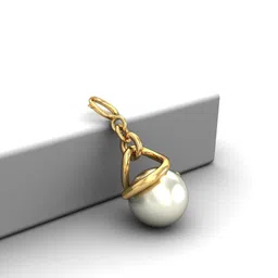 KUBERBOX 18KT Gold Pearl Charm Pendant - 0.59gm-56