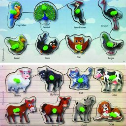 Wooden Puzzle Educational Learning Toy for Kids Birds + Domestic Animal-15