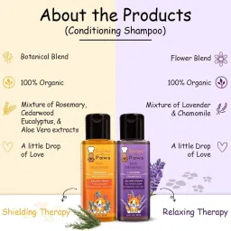 bones n paws Classic Combo ( Relaxing + Shielding ) | 100 ml Anti-dandruff lavender and rosemary Dog Shampoo image 2