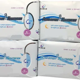 aiRiZ - ACTIVE OXYGEN & NEGATIVEION RELEX SOFT COTTEN SANITARY NAPKIN FOR NIGHT USE -(32 PIECES) Sanitary Pad-picture-14
