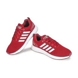 Columbus Men Maroon Mesh Running Non-Marking Shoes image 3