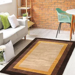 Saral Home Beige & Brown Printed Cotton Rectangular Carpet-10