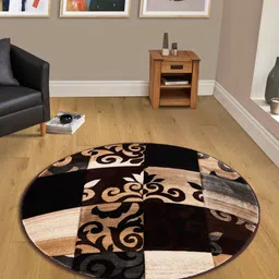 OBSESSIONS Black & Brown Contemporary Centerpiece Carpet-24