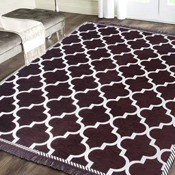 Sparrow world Brown & White Geometric Printed Rectangular Carpet-21