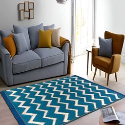 Sparrow world Blue Solid Carpet-38