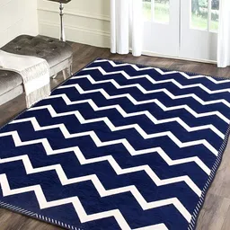 Sparrow world Blue & White Geometric Living Room Carpet-12