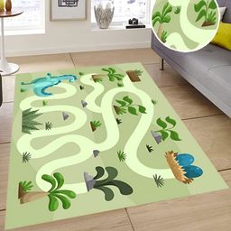 Sparrow world Green & Blue Bohemian Printed Anti-Skid Carpet-picture-11