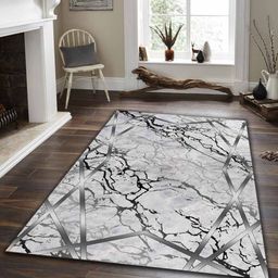 Sparrow world Black Bohemian Anti-Skid Polyester Carpet-23
