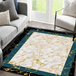 Sparrow world White Bohemian Anti-Skid Polyester Carpet-45